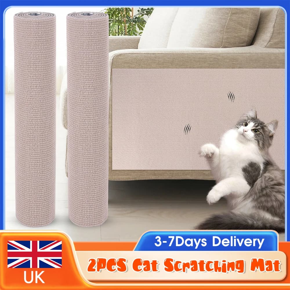 2Pcs Self-Adhesive Cat Scratching Pad Trimmable Anti-Cat Scratch Mat Wear-Resistant Sofa Couch Furniture Protector for Cat Claw