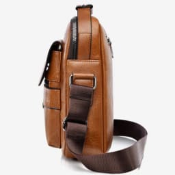 Men's Shoulder Fashionable Suitable for Daily Use Travel Versatile Adjustable Shoulder Straps Pu Material Lightweight and Simple