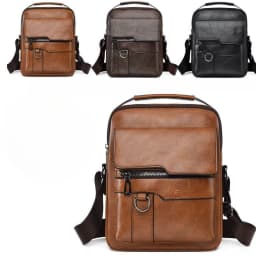 Men's Shoulder Fashionable Suitable for Daily Use Travel Versatile Adjustable Shoulder Straps Pu Material Lightweight and Simple