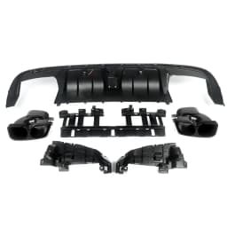 Rear Bumper Diffuser Lip Fits 2015-2021 BENZ W205 C63 C43 AMG Sedan Carbon Look