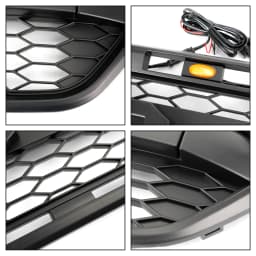 Artudatech Matte Black Front Bumper Grille Raptor Style For Ford Transit Custom Trail W/ 3LED 2018-2023