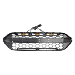 Artudatech Matte Black Front Bumper Grille Raptor Style For Ford Transit Custom Trail W/ 3LED 2018-2023