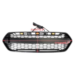 Artudatech Matte Black Front Bumper Grille Raptor Style For Ford Transit Custom Trail W/ 3LED 2018-2023