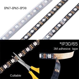 WS2812B Led Strip DC5V 30/60/74/96/144 leds/m WS2812 Black/White PCB IP30/65/67 Smart RGB Individually Addressable Led Light
