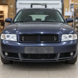 Magickit Honeycomb Grill for Audi A4 B6 Sedan 2002-2005 Front Bumper Upper & Lower Grille Fog Light Lamp Grill 4pcs Set