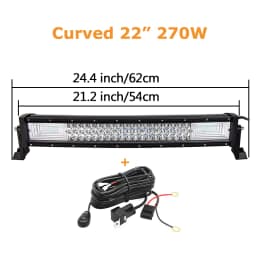22" 32" 42" 52" 270W 405W 540W 675W Curved LED Light Bar Offroad Led Bar Combo Beam 9v 30v For 4x4 4WD SUV ATV Boat Truck Cars