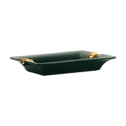 LUBINSKI Ashtray Ceramic Home 2 Slots Holder Cigar Ash Tray Luxury Travel Outdoor Ashtrays With Gift Box Packaging
