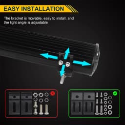 8D 9 - 23in 180W-480W Off Road LED Light Bar with 2x60W Work Light Wire Kit 12V 24V Led Bar for Car Jeep Truck 4x4 ATV Boat