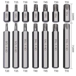 40Pcs/Set 3/8" & 1/2" Drive Allen Key Torx Hex Star Spline Socket Bit Chrome Sockets Set Handle Tools Kit With Case