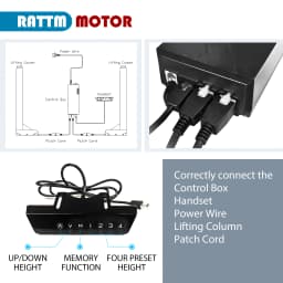 【EU Stock】RATTM MOTOR Two Foot Dual Motor Electric Height Adjustable Lifting Table Sit/Standing Desk Frame White/Black