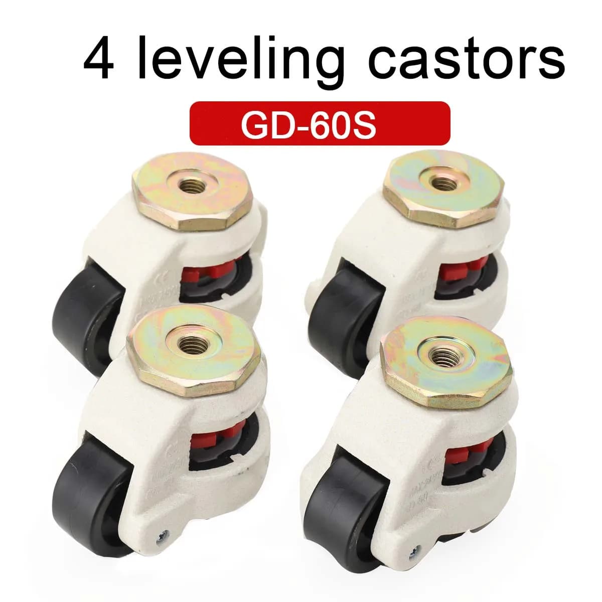 4pcs/Set Swivel Workbench Heavy Duty Machine Levelling Castors Wheels Total Load Capacity 1000kg