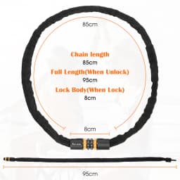 WEST BIKING Portable Bicycle Chain Lock Safety Anti-theft MTB Road Bike Password Lock Scooter Electric E-Bike Cycling Accessorie