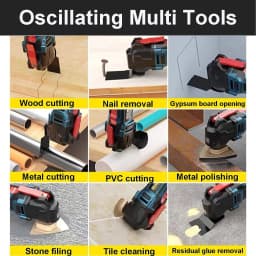 300W Cordless Oscillating Tool, Brushless Motor, 21V 1.5AH Battery, 20000RPM, Oscillating Angle:4°, 6 Variable Speed