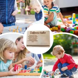 Difference Maker Notepad NotePad Holder & Desk Organizer Wooden Notepad & Pen Holder Sticky Note Pad Dispenser for Home School
