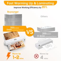 Buyounger Laminator A3, Laminator Machine with Hot and Cold Settings and 30 Pouches for A3 A4 A5 A6, Laminator with PaperTrimmer