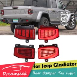 For Jeep Gladiator JT 2019 2020 2021 2022 2023 LED Rear Bumper Reflector Brake Driving Tail Light W/ Turn Signal Car Accessories