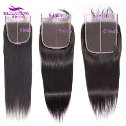 4x4/5x5/6x6 Transparent Lace Closure Pre Plucked Natural Hairline Brazilian Ramy Closure for Women 14-26 inch Straight Closure