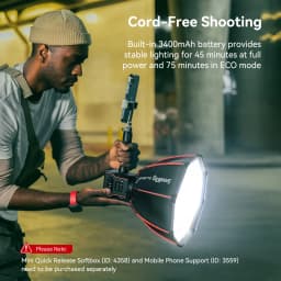 SmallRig RC 60B COB LED Video Light w Built-in 3400mAh Battery & Type-C PD Fast Charging Handheld Bicolor LED Video Light 4376