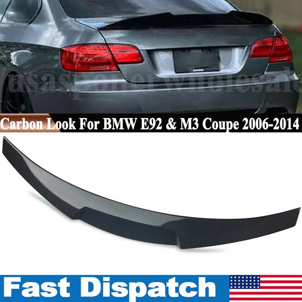 High Kick Trunk Spoiler Wing For 2007 2008 2009 2010 2011 2012 13 BMW E92 Coupe 328i 335i M3 Carbon Fiber Look