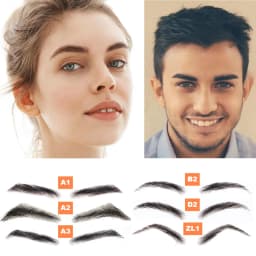 VEYDA Fake Eyebrow Women Or Man Hair Brazilian Hair Invisible Handmade 100% Human Hair Fake Eyebrows Hand Tied False Eyebrows