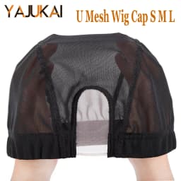 S/M/L Elastic Glueless Wig Cap With U Part Lace For Wig Making Easier Sew In Hair Stretchable Weaving Cap Hairnet Wig Liner 1Pcs