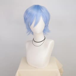 Synthetic Unisex 12 Inches Short Cosplay Hair Party White Red Pink Blonde Orange Yellow Wigs with Bangs Lolita Wig For Men Women