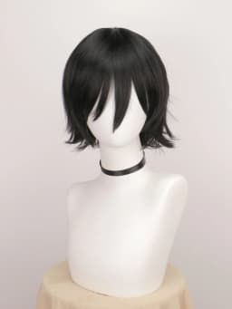 Synthetic Unisex 12 Inches Short Cosplay Hair Party White Red Pink Blonde Orange Yellow Wigs with Bangs Lolita Wig For Men Women