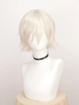 Synthetic Unisex 12 Inches Short Cosplay Hair Party White Red Pink Blonde Orange Yellow Wigs with Bangs Lolita Wig For Men Women