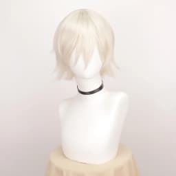 Synthetic Unisex 12 Inches Short Cosplay Hair Party White Red Pink Blonde Orange Yellow Wigs with Bangs Lolita Wig For Men Women