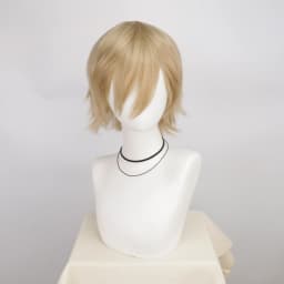Synthetic Unisex 12 Inches Short Cosplay Hair Party White Red Pink Blonde Orange Yellow Wigs with Bangs Lolita Wig For Men Women
