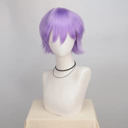 Synthetic Unisex 12 Inches Short Cosplay Hair Party White Red Pink Blonde Orange Yellow Wigs with Bangs Lolita Wig For Men Women