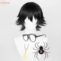 Anime Shizuku Cosplay Wig Black Short Shizuku Murasaki Wigs With Glasses Heat Resistant Synthetic Hair Halloween Wigs+ Wig Cap