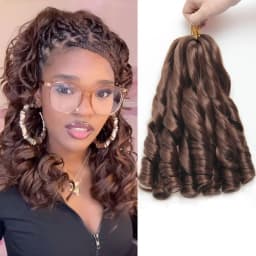 French Curl Braiding Hair 12/16/24Inch French Curl Crochet Braids Short Curly Crochet Hair Bouncy Synthetic Knotless Braiding