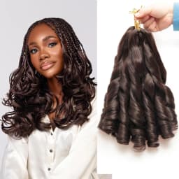 French Curl Braiding Hair 12/16/24Inch French Curl Crochet Braids Short Curly Crochet Hair Bouncy Synthetic Knotless Braiding