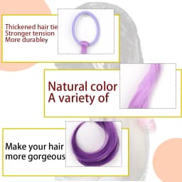 14 Inch Lightweight Colored Hair Extensions Colored Hair Extensions Synthetic for Kids Curly Ponytail Extension with Elastic Tie