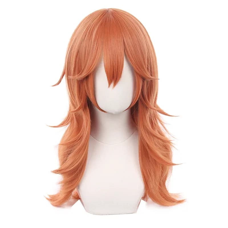 Anime Chainsaw Man Cosplay Angel Devil Cosplay Orange Brown Anime Synthetic Wigs Heat Resistant Halloween Party Makima Wigs