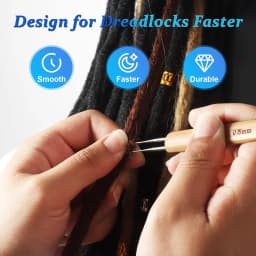 10 Pcs Handle Dreadlock Crochet Hooks for Hair,Braid Craft Needle Durable Steel Crochet Hooks for Hair Lengthening, Wig Making