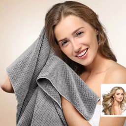 Solid color hair towel Textured dry hair cap bsorbent hair towel wrap for button-down women