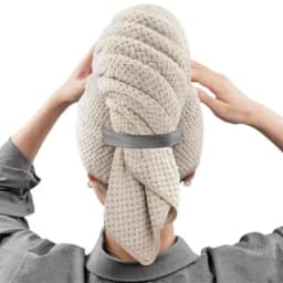 Solid color hair towel Textured dry hair cap bsorbent hair towel wrap for button-down women