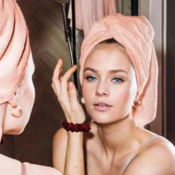 Solid color hair towel Textured dry hair cap bsorbent hair towel wrap for button-down women