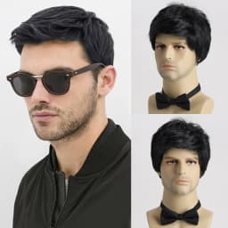 Short Natural Curly Hair For Male Young Men Heat Resistant Fiber Synthetic Wigs