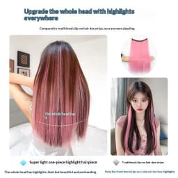 Synthetic Colored Highlighting Clip-in Hair Extensions Long Straight Ear-hanging Dyeing Wig Piece Color Thin Seamless Fake Hair