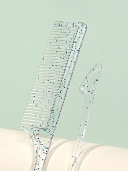 3-piece transparent comb set with double-sided edge control brush tear brush and pointed tail comb Special for real hair wigs