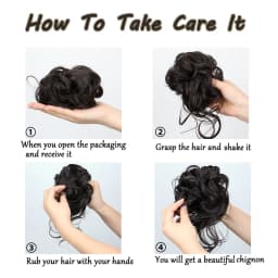 Synthetic Elegant Messy Curly Elastic Rubber Band Hair Bun Fluffy Easy to Style Suitable for Daily Use