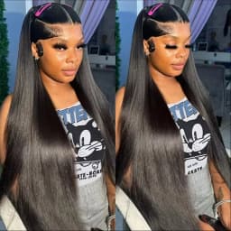 200 Density Bone Straight 5×5 13x6 Hd Lace Frontal Wig Glueless Wear and Go 13x4 Brazilian Human Hair Natural Black