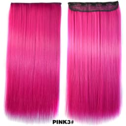 24 Inch Synthetic One Piece 5 Clips In Hair Extensions Long Straight High Temperature Fiber Colorful Hairpiece for Women