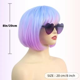 Colorful Gradient Wave Synthetic Wig for Women with Bangs Anime Party Cosplay Birthday Party Wig Stylish Long Hair Accessory