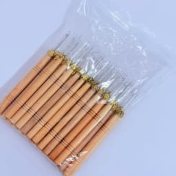 Hair Extensions Beads Tools Kit Extensions Micro Pulling Needle Wood Hair Hook with Tongue Hair Crochet Hook