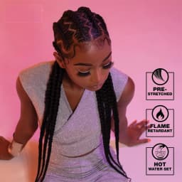 38 inch synthetic braid Soft Yaki Texture Hot Water Setting prestretched braid hair 4x braid for box braid and twists(1 pack, 4)