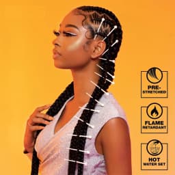 38 inch synthetic braid Soft Yaki Texture Hot Water Setting prestretched braid hair 4x braid for box braid and twists(1 pack, 4)